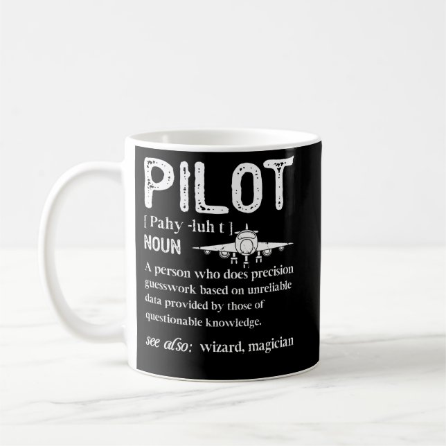 Pilot Definition Who Lover Airplane Coffee Mug (Left)