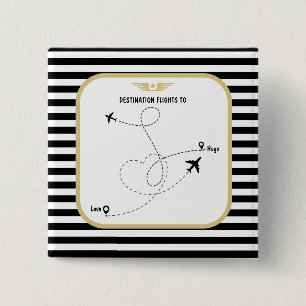 Pilot destination aviation 15 cm square badge