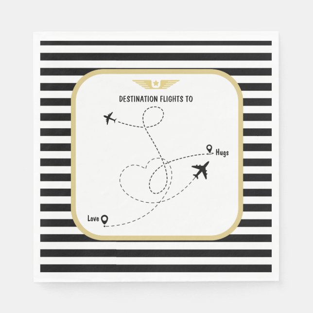 Pilot destination aviation napkin (Front)