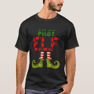 Pilot Elf Funny Group Matching Family Pyjamas For  T-Shirt