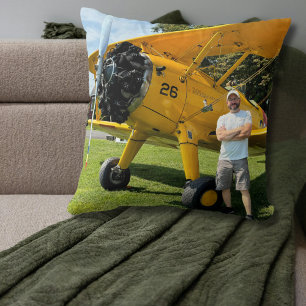 Pilot First Solo Flight Photo Aeroplane Personalis Cushion