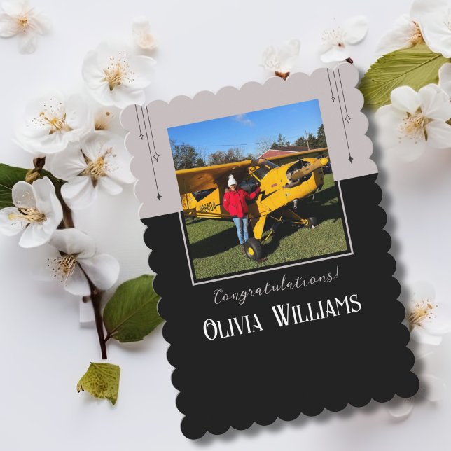 Pilot First Solo Flight Photo,Custom Aviation Card (Creator Uploaded)