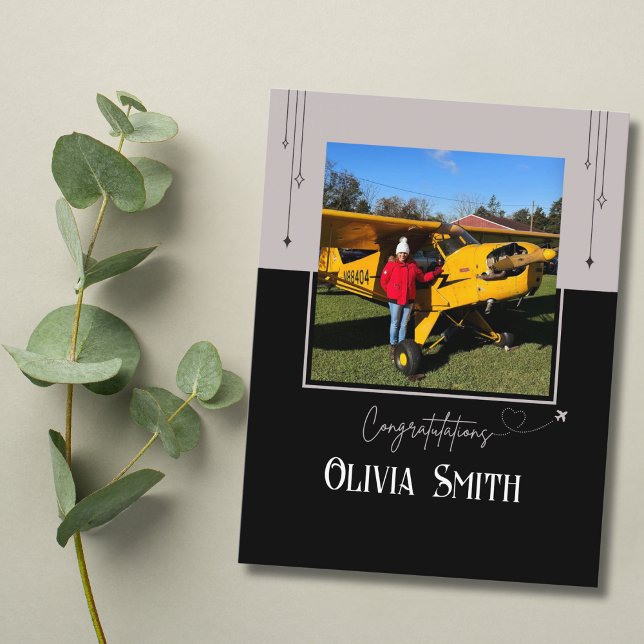 Pilot First Solo Flight Photo,Custom Aviation  Postcard (Creator Uploaded)