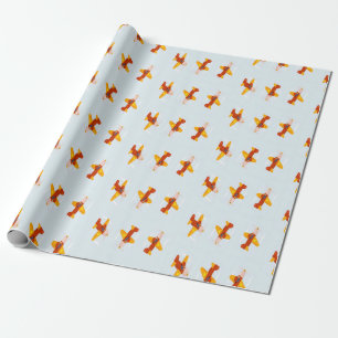 Pilot flying plane in the sky wrapping paper