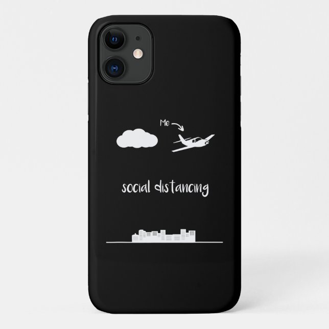Pilot Flying This Is Me Social Distancing Gift Case-Mate iPhone Case (Back)