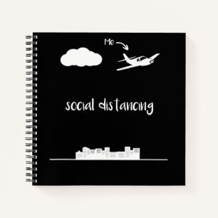 Pilot Flying This Is Me Social Distancing Gift Notebook
