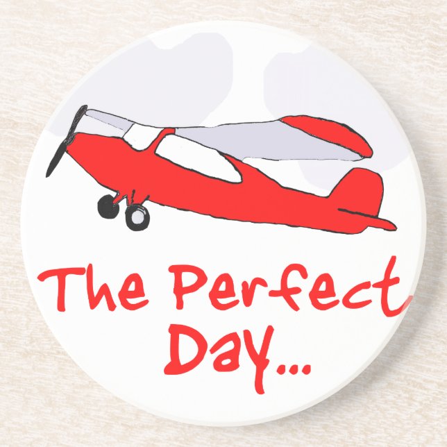 pilot flyling red aeroplane coaster (Front)