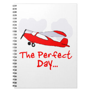 pilot flyling red aeroplane notebook