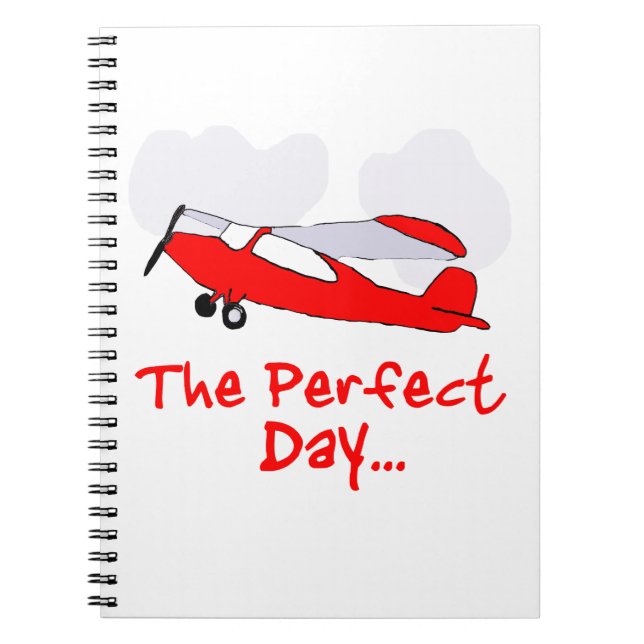 pilot flyling red aeroplane notebook (Front)