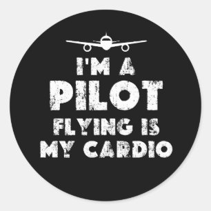 Pilot Funny Classic Round Sticker