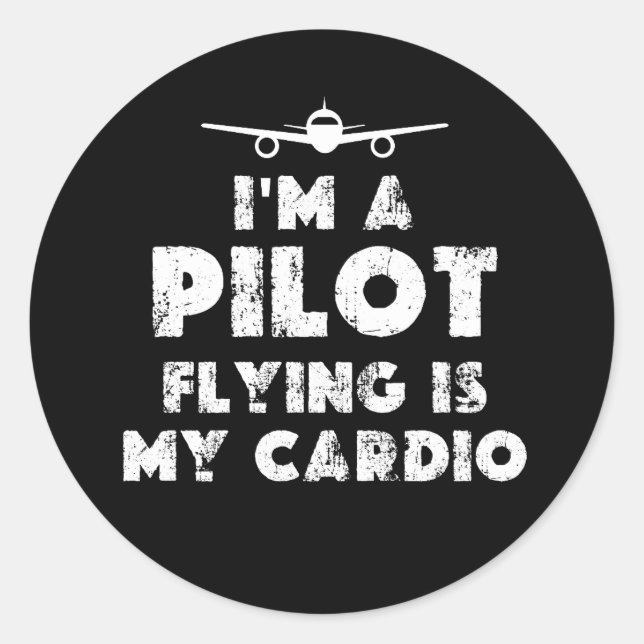 Pilot Funny Classic Round Sticker (Front)