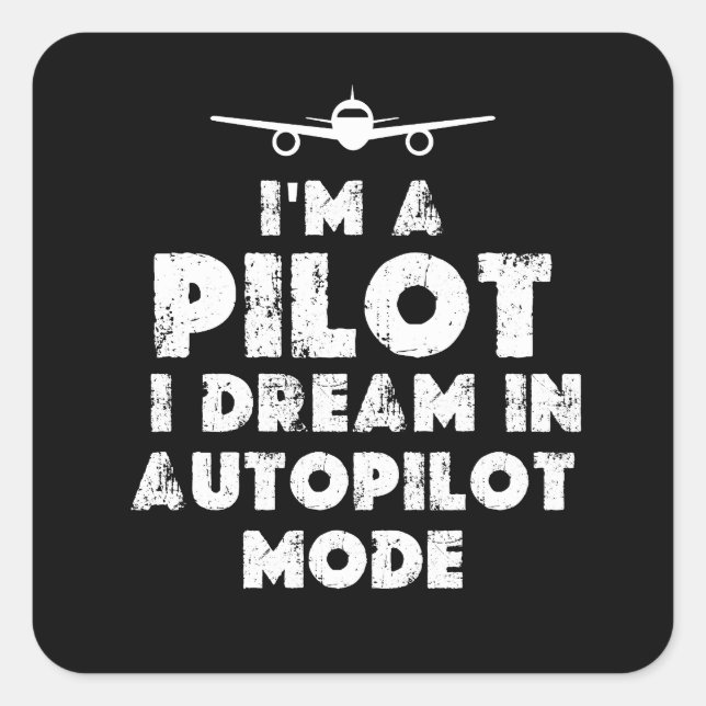 Pilot Funny Square Sticker (Front)
