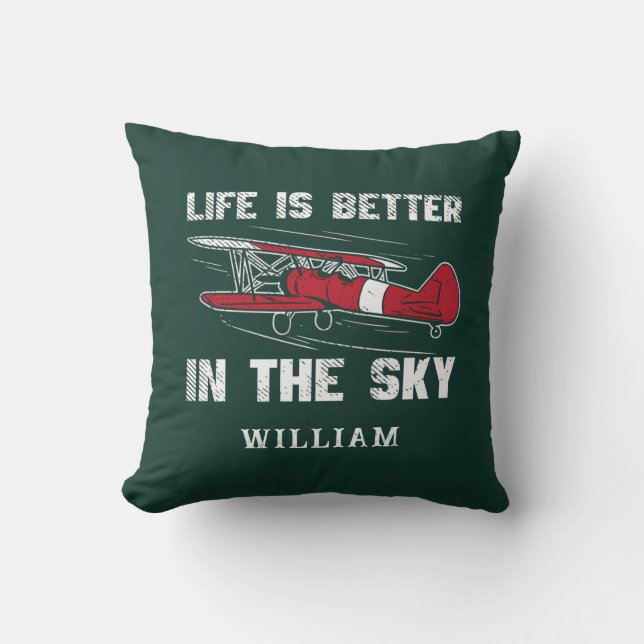 Pilot Gag Life is Better in the Skies Retirement Cushion (Front)