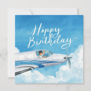 Pilot Happy Birthday on the airplane