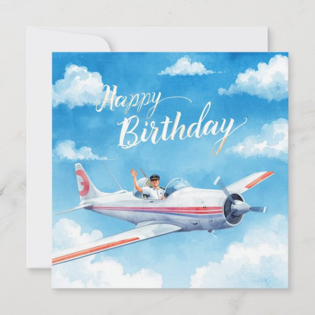Pilot Happy Birthday on the airplane (Front)