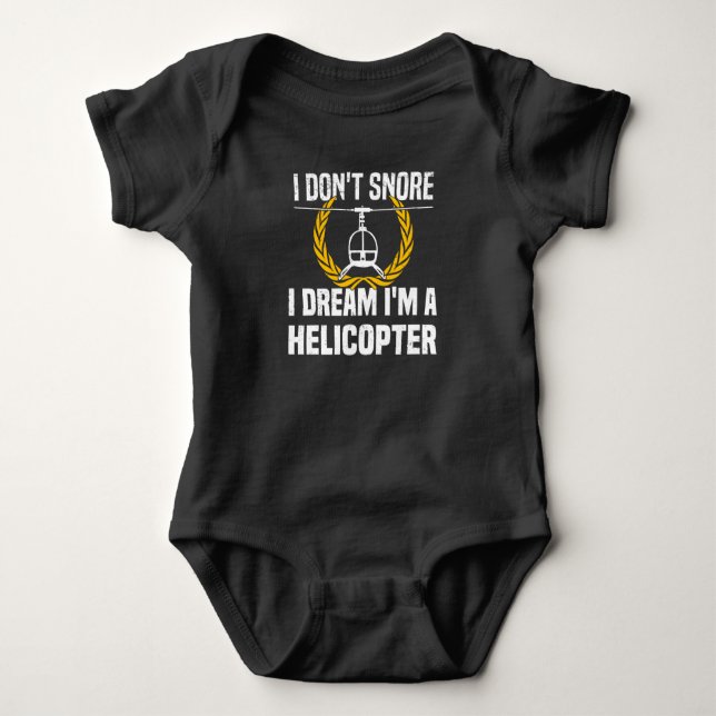 Pilot Helicopter Helicopter Saying Hobby Pilot Baby Bodysuit (Front)