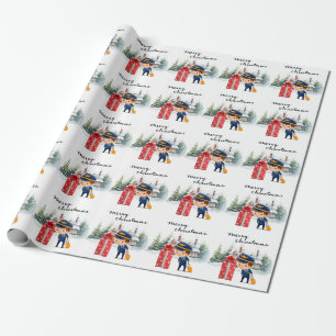 Pilot in Christmas-Themed Uniform Wrapping Paper