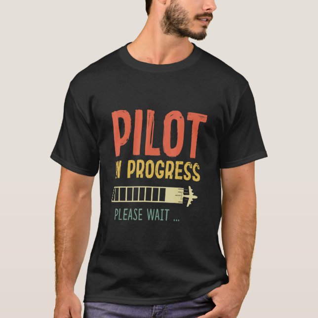 Pilot In Progress Aeroplane   Future Pilot Retro T-Shirt (Front)