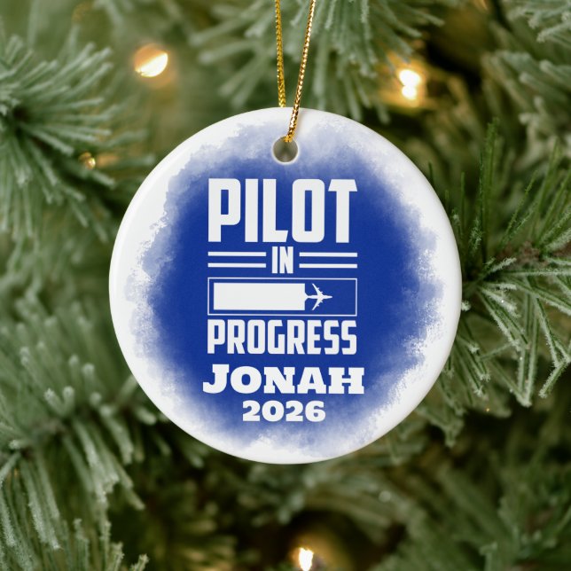 Pilot In Progress Graduation  Ceramic Ornament (Tree)