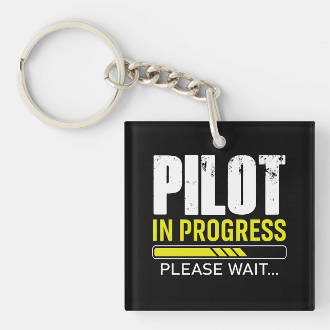 Pilot in Progress… Please Wait | Pilot Gift Idea Key Ring (Front)
