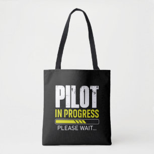 Pilot in Progress… Please Wait Pilot Gift Idea Tote Bag
