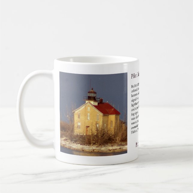 Pilot Island Lighthouse history mug (Left)