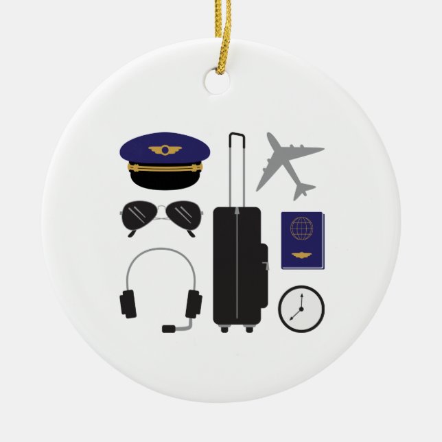 Pilot Items Ceramic Ornament (Front)