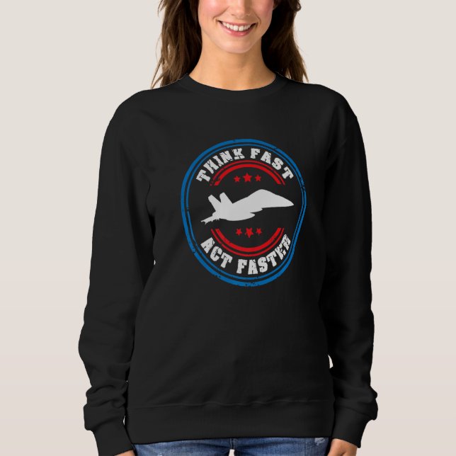 Pilot Jet Fighter Plane Aviation American Flag Pre Sweatshirt (Front)