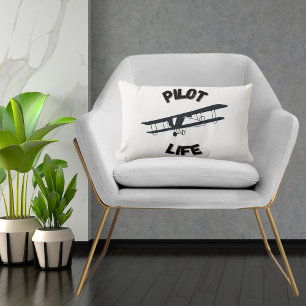 Pilot Life Aeroplane Cool Simple Aviation Aviator  Lumbar Cushion