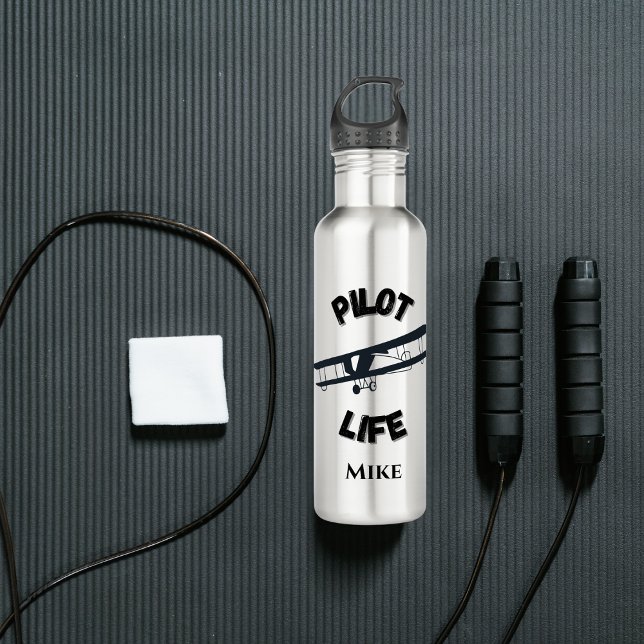 Pilot Life Typography & Aeroplane,Simple Aviation 710 Ml Water Bottle (Creator Uploaded)