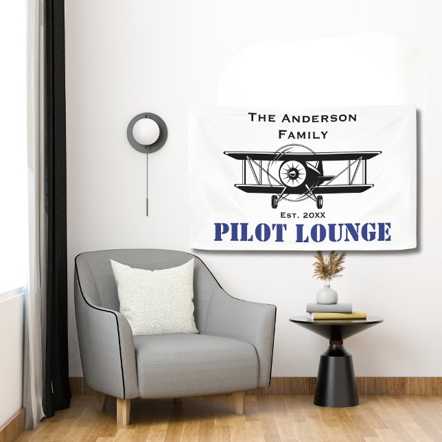 Pilot Lounge Cool Aeroplane Aviation Personalised Banner (Creator Uploaded)