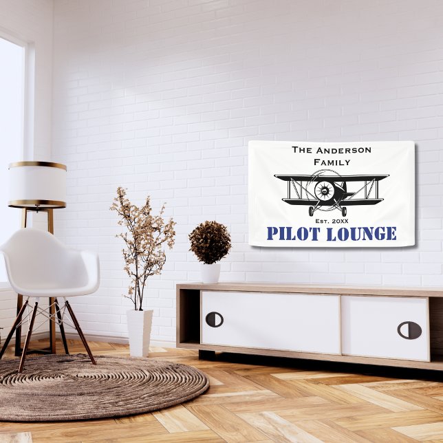 Pilot Lounge Cool Aeroplane Aviation Personalised Banner (Creator Uploaded)