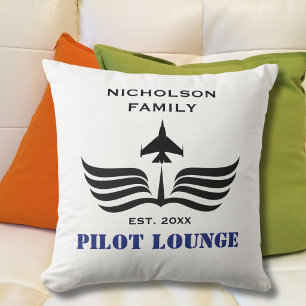 Pilot Lounge Jet Aeroplane Wings Aviation Cushion