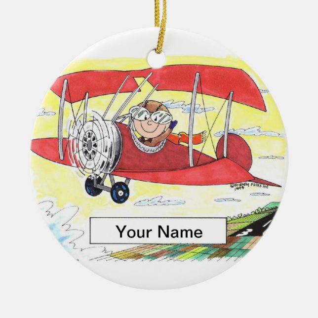 Pilot - Male Ceramic Tree Decoration (Front)