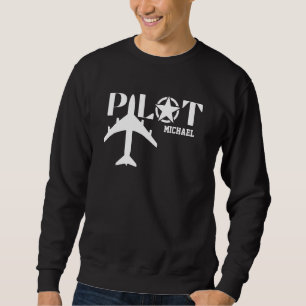 Pilot & Military aeroplane, Simple,Minimalist Sweatshirt