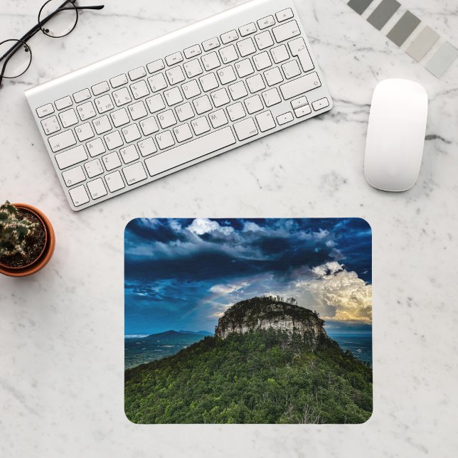 Pilot Mountain NC State Park | after storm rainbow Mouse Pad (Creator Uploaded)