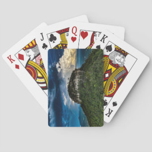 Pilot Mountain NC State Park after storm rainbow Playing Cards