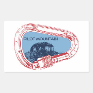 Pilot Mountain North Carolina Climbing Carabiner Rectangular Sticker