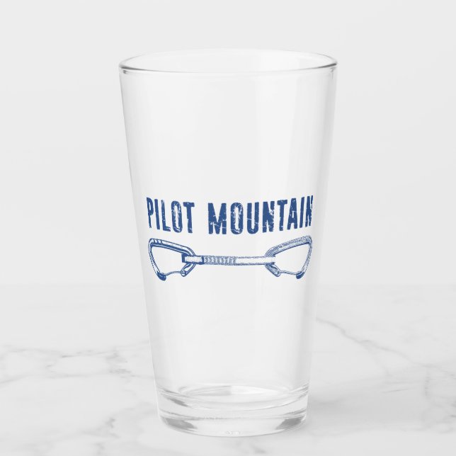Pilot Mountain North Carolina Climbing Quickdraw Glass (Front)