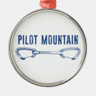 Pilot Mountain North Carolina Climbing Quickdraw Metal Ornament