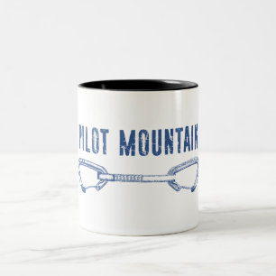 Pilot Mountain North Carolina Climbing Quickdraw Two-Tone Coffee Mug