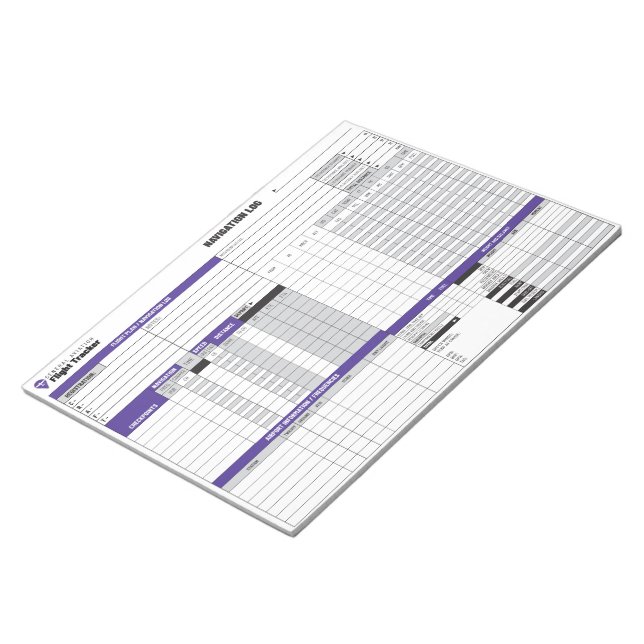 Pilot Navigation Log Notepad (Angled)