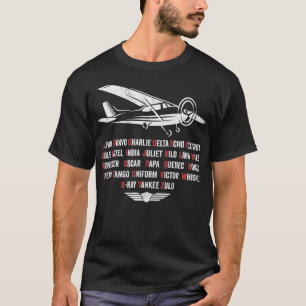 Pilot Phonetic Alphabet C172 Aeroplane T-Shirt