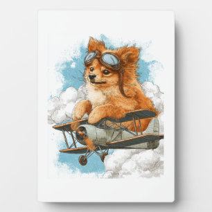 Pilot Pomeranian � Flying Ace Dog Plaque