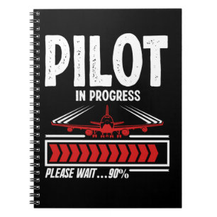 Pilot progress Aeroplane Funny Pilot Loading Notebook