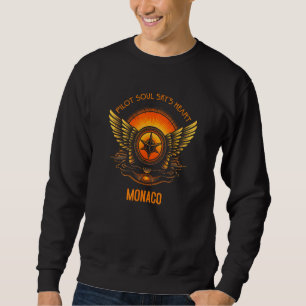Pilot s Soul Sky s Heart Monaco Skyline Design Sweatshirt
