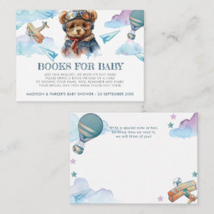 Pilot Teddy Bear Baby Shower Books for Baby Enclosure Card