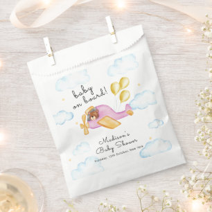 Pilot Teddy Bear Balloon Airplane Baby Shower  Favour Bag