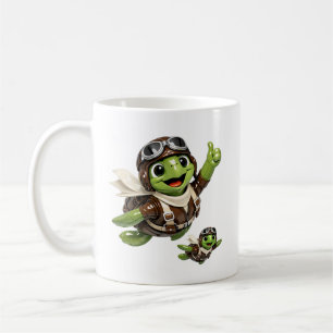 Pilot Turtle Cute Aviator Character Flying Coffee Mug