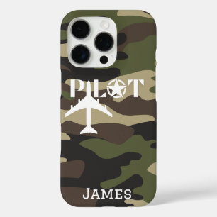 Pilot Typography & Aeroplane Minimalist Personalis iPhone 16 Pro Case